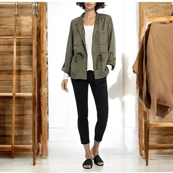 Anthropologie Jackets & Blazers - Sanctuary Olive Green Snap Front Lightweight Utility safari Jacket